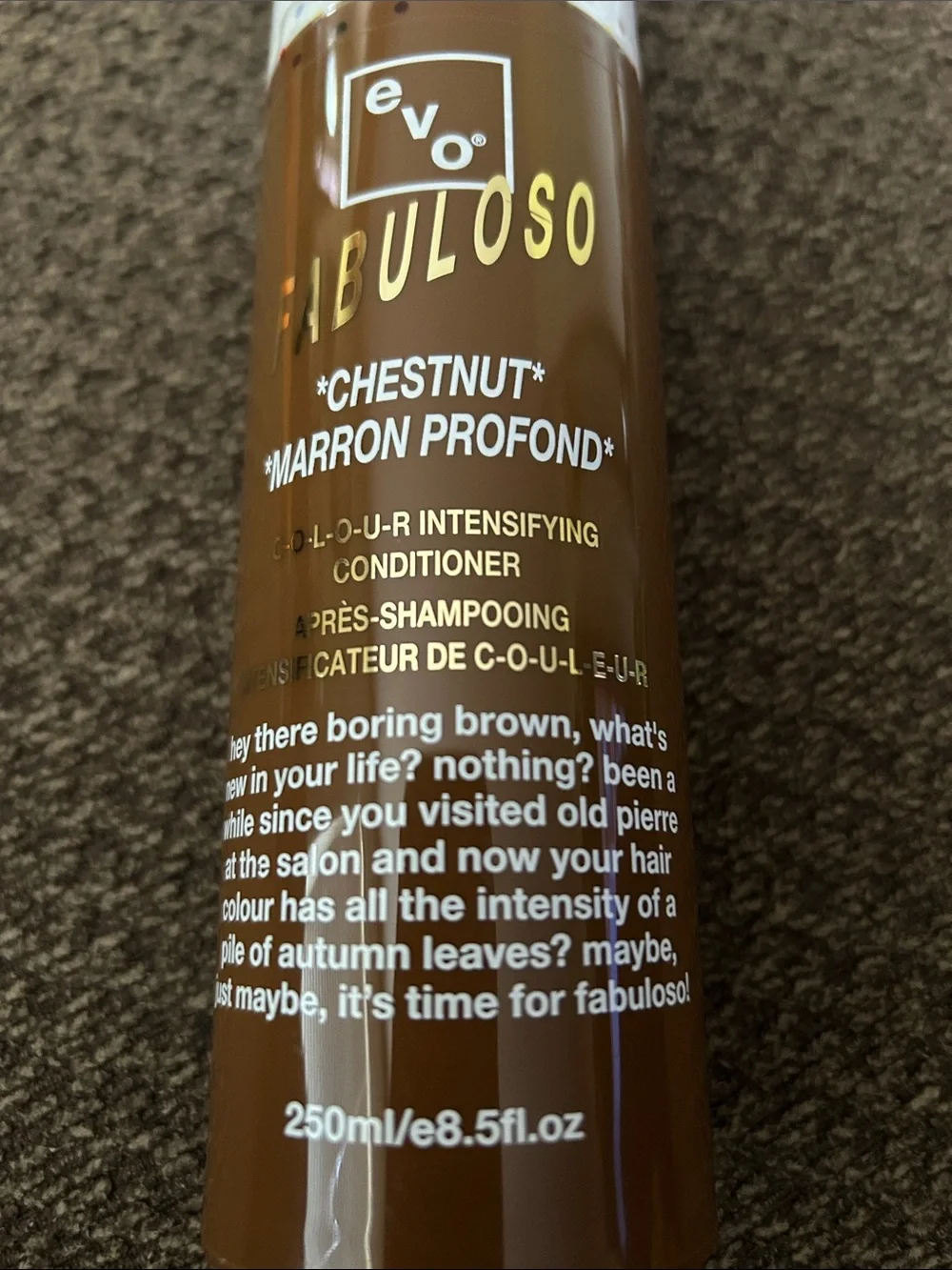 New Evo Fabuloso Chestnut Brunette Color Intensifying Toning Conditioner 8.5 oz